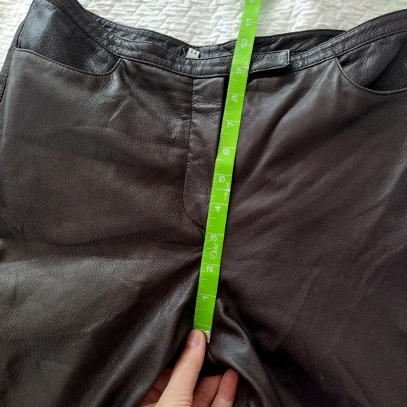 GENNY butterysoft Italian Leather Straight Leg Pants Runway '93 Sz 8 - Picture 12 of 14